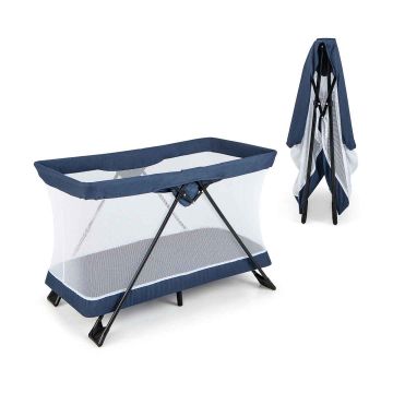 Folding baby cot, with mattress, 46 × 25.5 × 30.5 inches