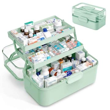 Volditav ravimite hoiukarp Relaxdays, 5 lahtrit, 3 tasandit, 28,5 × 17 × 15,5 cm