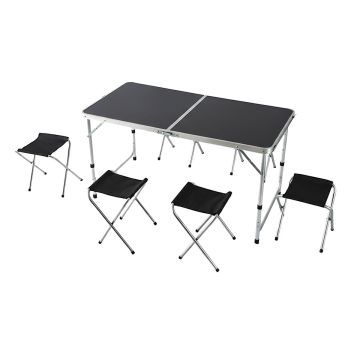 Volditav matkapilaud Relaxdays, 4 tooliga, 120 × 71 × 60 cm