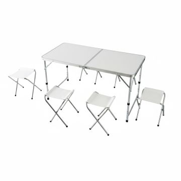 Volditav matkapilaud Relaxdays, 4 tooliga, 120 × 71 × 60 cm