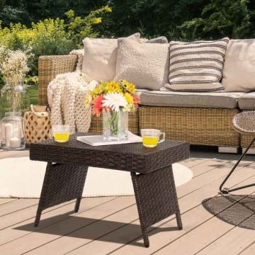 Folding outdoor table, Brown, 60 × 39 × 40 cm