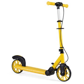 Folding scooter, 2 LED wheels, Yellow, 85 × 39 × 82/90/98 cm