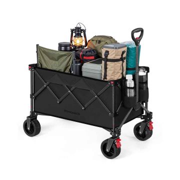 Kokkupandav käsikäru SONGMICS GFW115B01, 150 l, kuni 150 kg, 4 ratast, Must, 80,8 × 93,5 × 49,4 cm