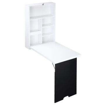 Kokkupandav seinalaud Homcom 60x94.5x147cm., valge/must