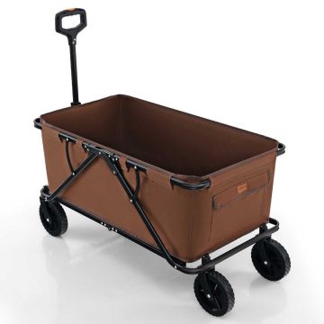 Folding garden cart, 170 l, Brown, 106.68 × 55.88 × 73.66–101.6 cm
