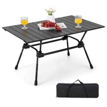 Folding tourist table, 4 height levels, 90.2 × 61 × 43.2–52.1 cm