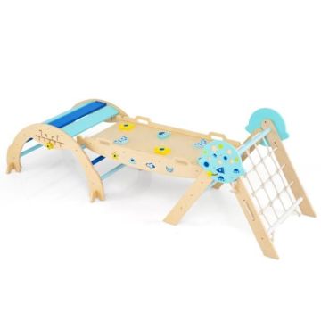 Foldable children's climbing set, 3 in 1, 204 × 53 × 56 cm