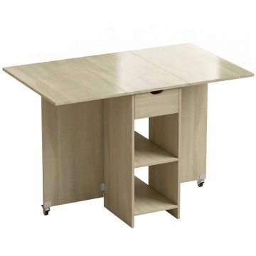 Kokkupandav söögilaud, 2–4 inimesele, sahtliga, 114,5 × 75 × 70 cm