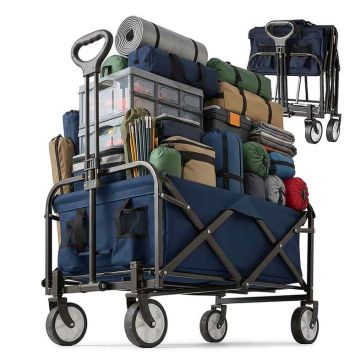 Kokkupandav käru Relaxdays, 95 l, 100 kg, 50 × 72 × 64–89 cm