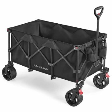 SONGMICS Folding Trolley, 200 l, Black, 100 × 98 × 52 cm