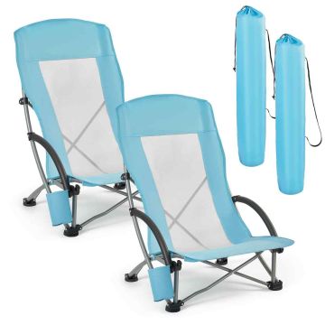 Kokkupandavad matkato toolid VEVOR DH-30178, 2 tk, Sinised, 88 × 89 × 131 cm