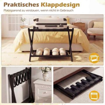 Kokkupandavate pagasiriiulite komplekt, 2 tk, Must, 67 × 52 × 46 cm