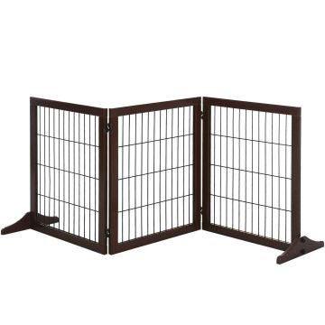 Koera aed PawHut 185x36x71cm, pruun