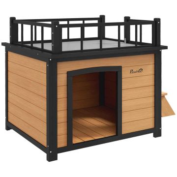Koja PawHut koerale 121x77x78cm, helepruun/must värv