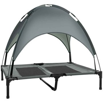 Koera pesa PawHut 92x76x90cm, halli/musta värvi