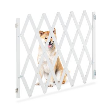 Koerapiire Relaxdays 10045299.0, XL, reguleeritava laiusega, Valge, 140 × 87 × 1,5 cm
