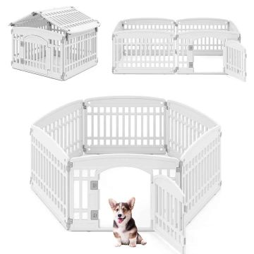Dog Playpen, 6-piece, White, 172 × 87 × 60 cm