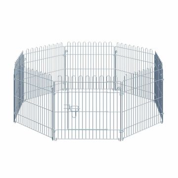 Koerte aed 8 osast PawHut 63x60cm, hõbedase värvusega