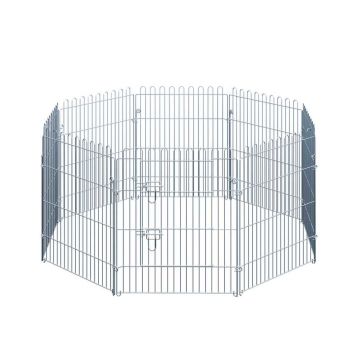 Koerte aed 8 osast PawHut 63x76cm, hõbedase värvusega