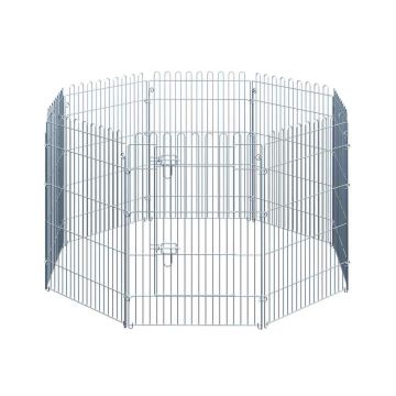 Koerte aed 8-osaline PawHut 63x91cm, hõbedase värviga