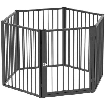 Koerte aed PawHut 120x60x76cm, musta värvi