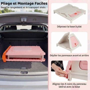 Dog House, Foldable, Pink, 72 × 60 × 68 cm