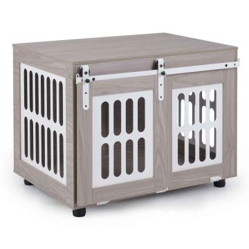 Dog cage, wooden, with sliding door, 80 × 56 × 62.5 cm