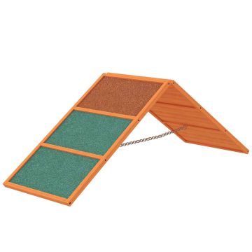 Koerte ramp PawHut 173x59x66cm, helepruun/roheline värv