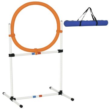 Koera hüpperõngas PawHut 74,5x66x91cm, valge/oranž