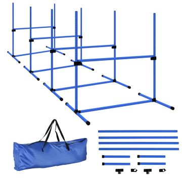 Koerte treeningukomplekt 4-osaline PawHut 99x65x94cm, sinine