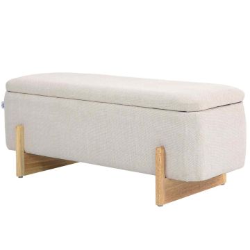 Скамья с ящиком Homcom 111x44x44,5см, песочного/светло-коричневого цвета
