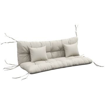 Подушки для скамьи, Комплект из 4 частей, Белые, 150 × 50 × 12 см