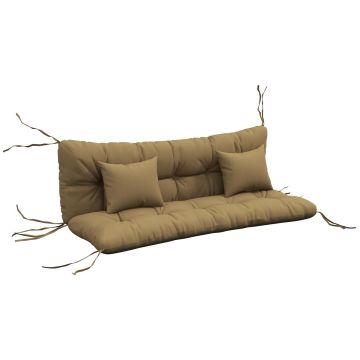 Подушки для скамьи, Комплект из 4 частей, Коричневые, 150 × 50 × 12 см