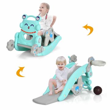 Rocking horse and slide, 4 in 1, blue, 105 × 71 × 57 cm