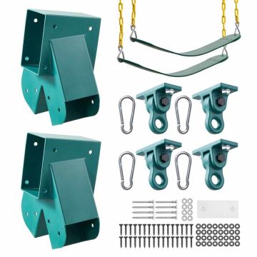 Kiigekomplekt VEVOR, A-kujuline, 2 kinnitust, 2 istet, 4 riputit, Roheline, 110 × 100 × 48 mm