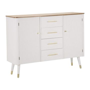 Elutoa kapp Matera, 2 ust, 4 sahtlit, valge/pruun, 117 × 90 × 37 cm