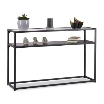 Elutoa laud Relaxdays 10023143, riiuliga, Must, 110 × 70,5 × 30 cm