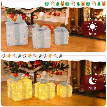 Lighting Christmas Gift Boxes, 3 pcs