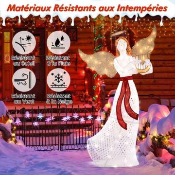 Lighting Christmas angel decoration, 120 LEDs, 105 × 50 × 150 cm