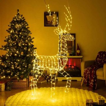 Lighting Christmas deer decoration, 300 LED lights, 95 × 77 × 186 cm