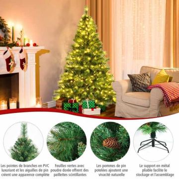 Lighting Christmas tree, 350 LED bulbs, 118 × 180 cm