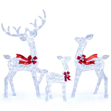 Lighting Deer Family Christmas Decoration Set, 3-Piece, 215 LED Lights