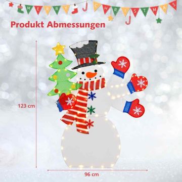 Lighting Christmas Snowman, 140 LED Lights, Multicolor, 96 × 123 × 22 cm