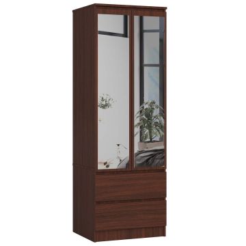 Шкаф NORE Star S60 с зеркалом, темно-коричневый.