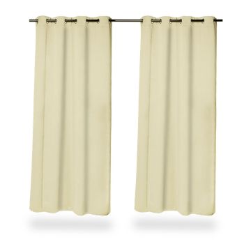 Светонепроницаемые шторы Relaxdays, 2 шт, Бежевые, 245 × 135 см
