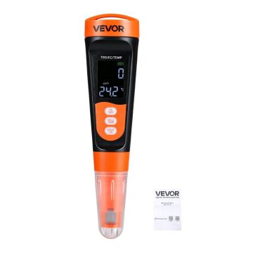 TDS-veemeeter VEVOR A6, TDS ja EC, 40 × 40 × 183,5 mm