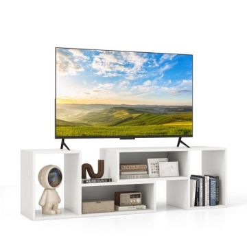 TV console stand, 2 L-shaped shelves, 80 × 40 × 30 cm