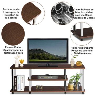 TV stand, 3 shelves, Brown
