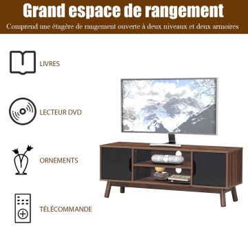 TV Stand, Open Shelf and 2 Cabinets