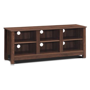 TV stand, Open, 6 cable management holes, Brown, 134.6 × 53.3 × 40.6 cm